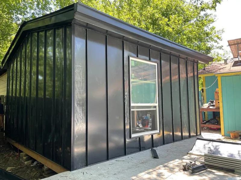 Black standing seam metal wall panels for Metal Roof Installation in Peru